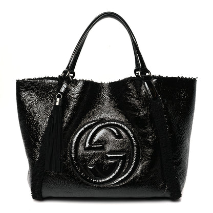 Gucci Patent Shearling Medium Soho Shoulder Bag Black 1 of 13