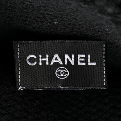 Chanel Cashmere Wool Silk CC Beanie Hat Black Light Beige 5 of 5