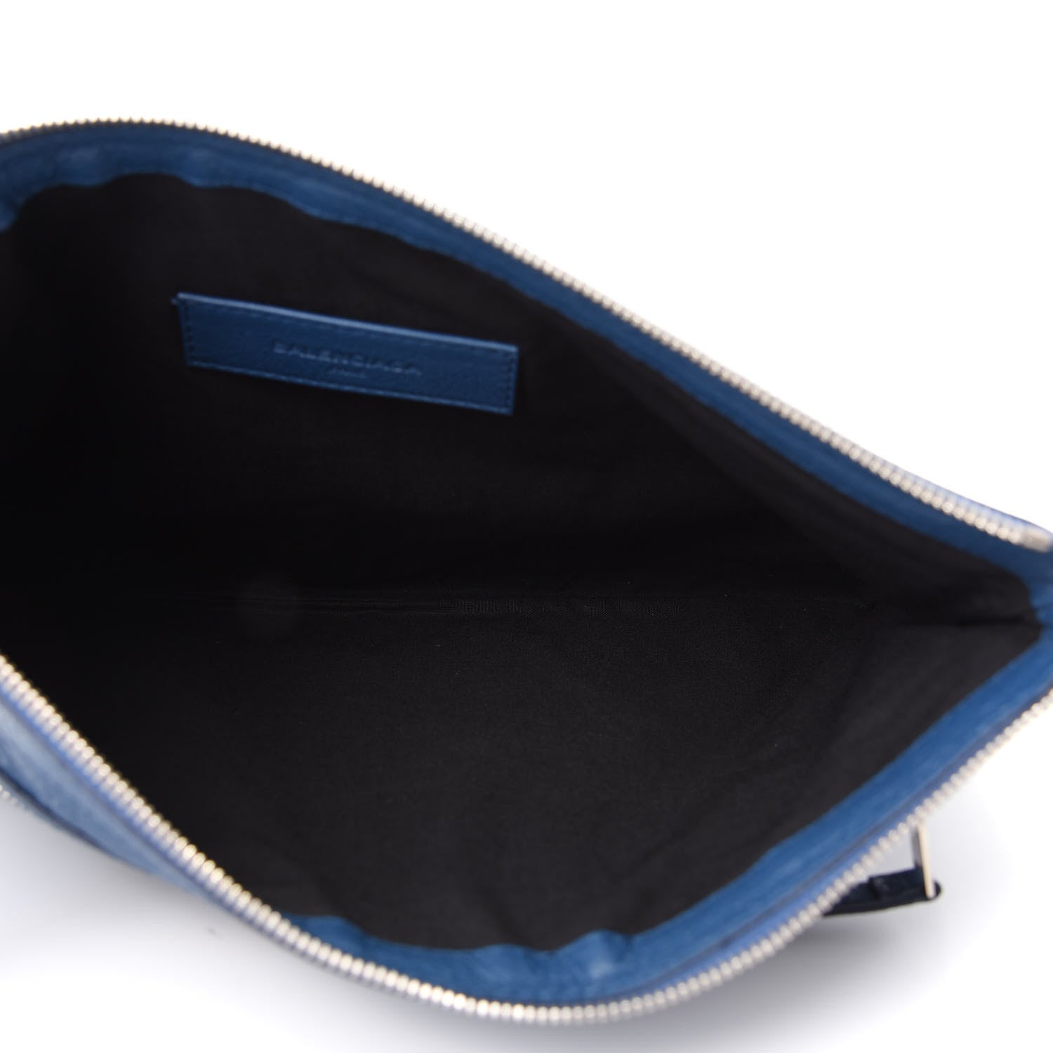 Balenciaga Agneau Arena Mat Classic Silver Hardware Medium Clip Bleu Profond 5 of 6