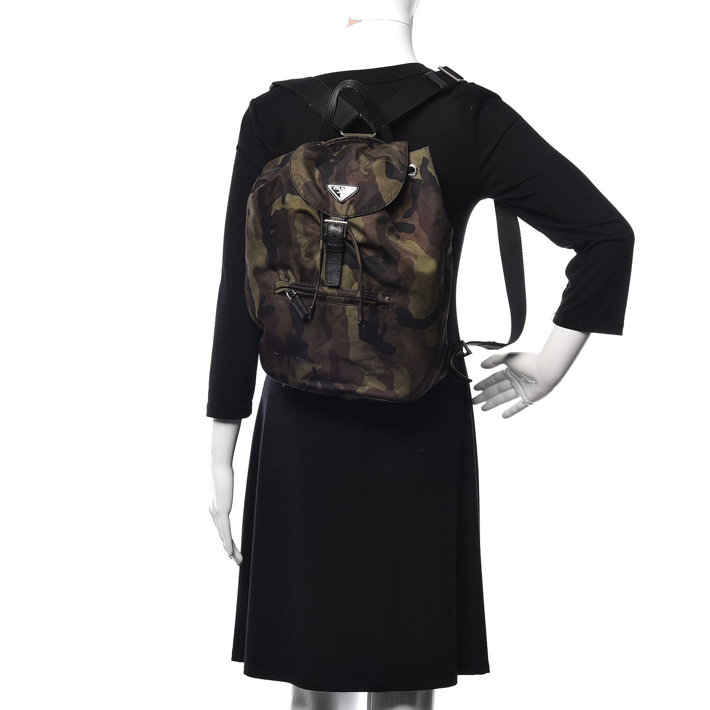 Tessuto Nylon Camouflage Print Cinch Backpack Mimetico