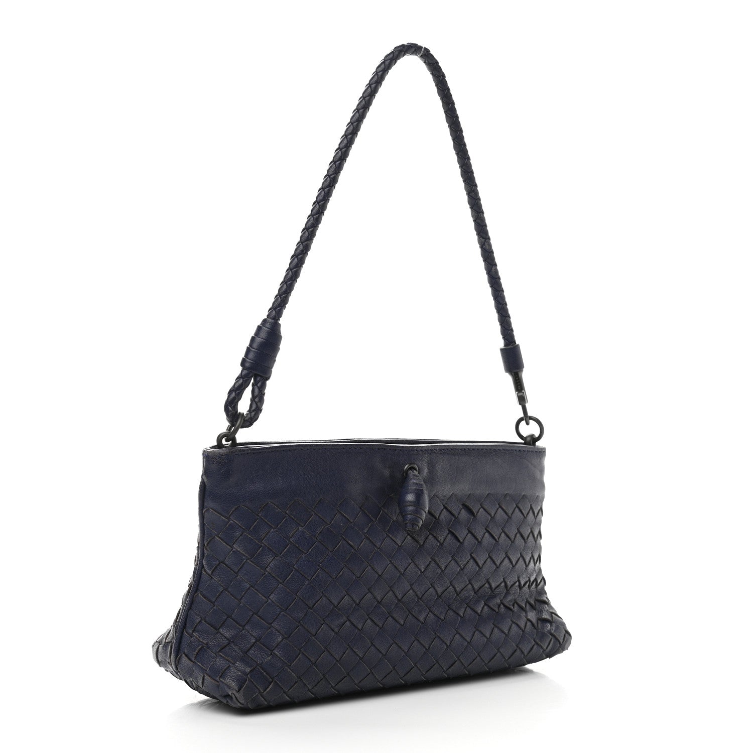Bottega Veneta Nappa Intrecciato Mini Shoulder Bag Navy Blue 3 of 13
