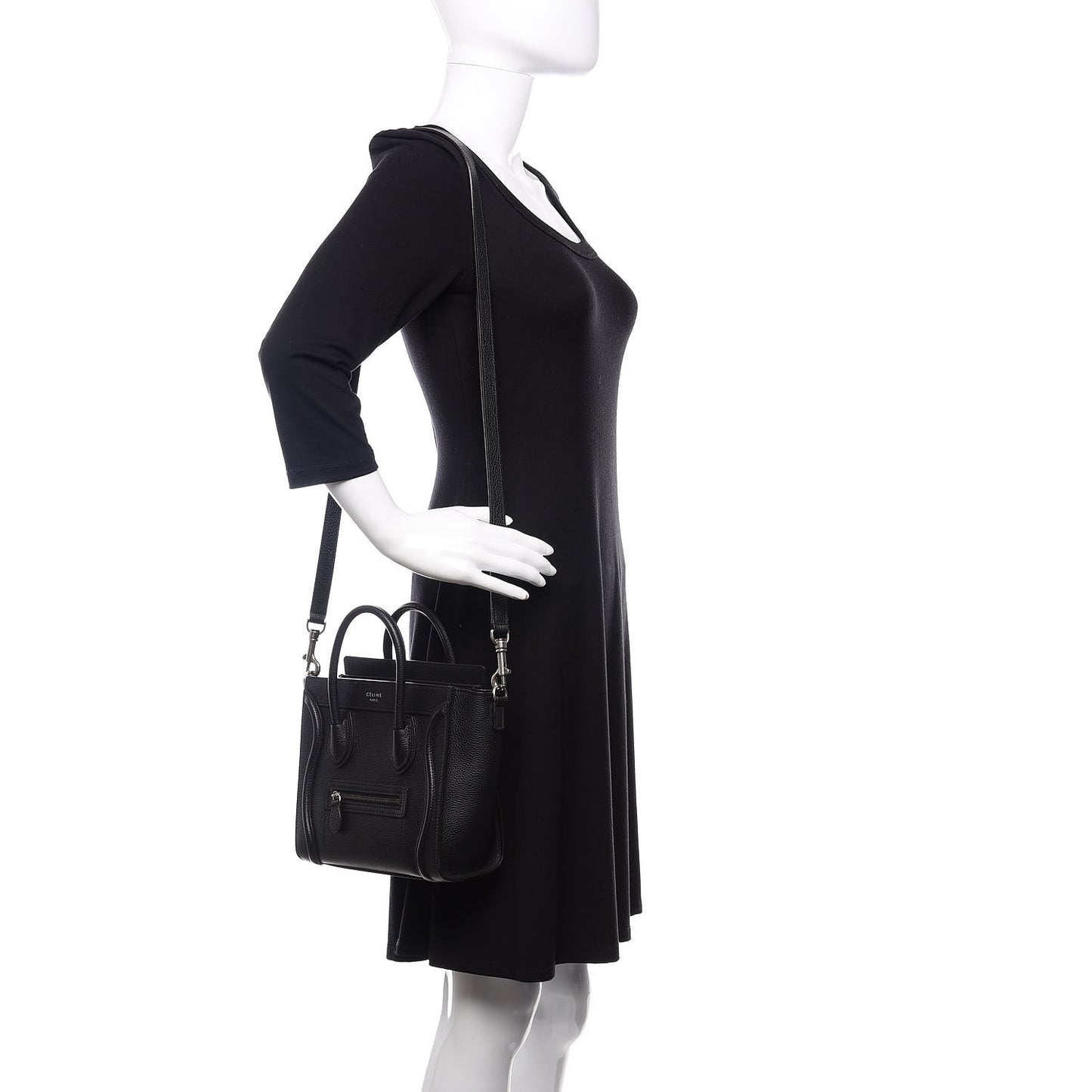 Drummed Calfskin Nano Luggage Black