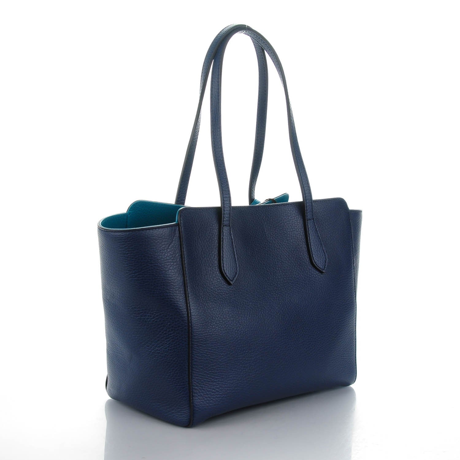 Gucci Dollar Calfskin Small Swing Tote Classic Marine Deep Cobalt 3 of 6