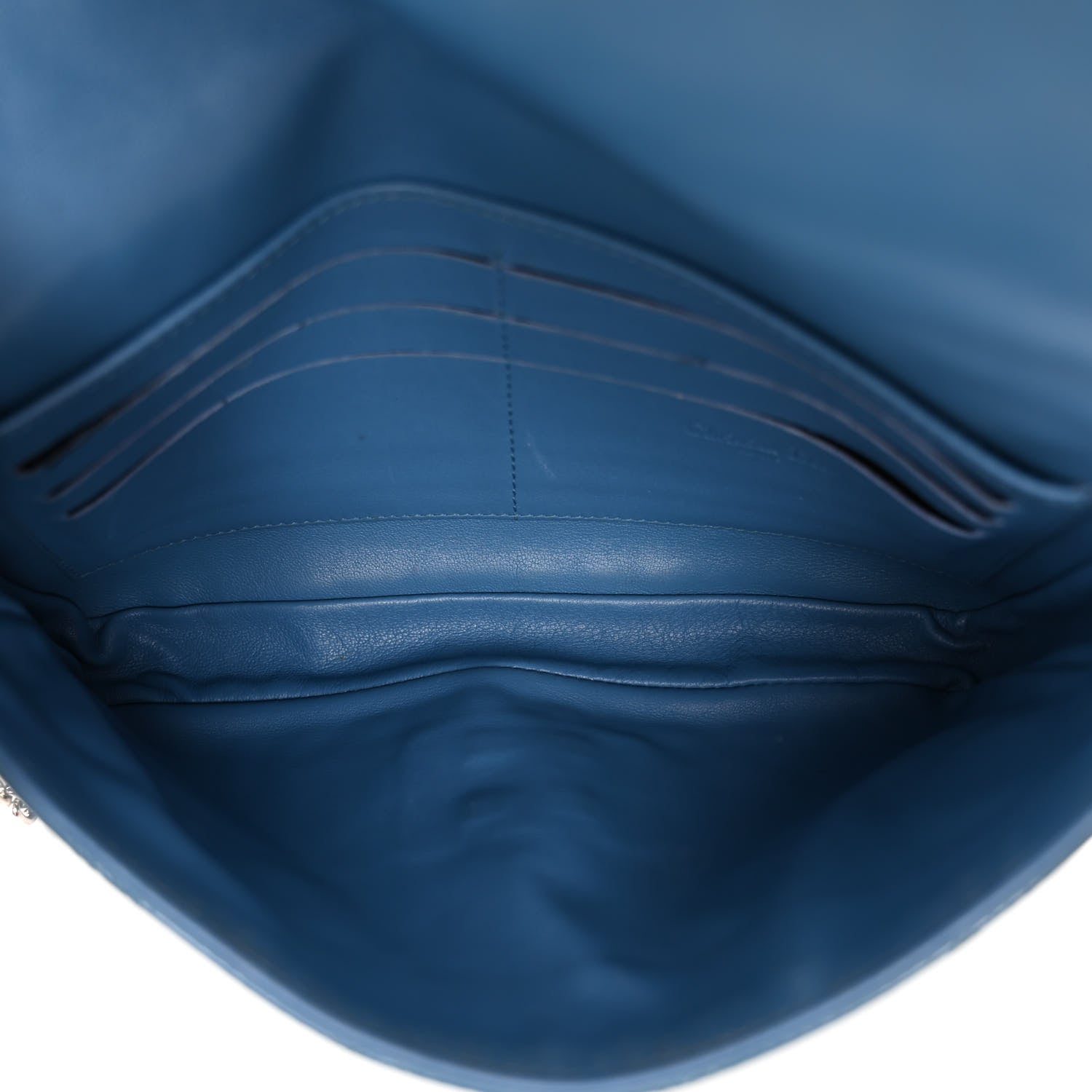 Christian Dior Patent Cannage New Lock Pouch Blue 5 of 11