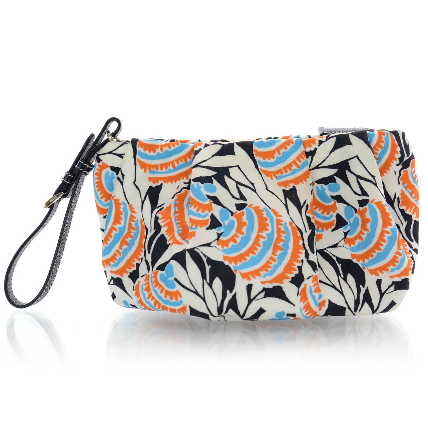 Tessuto Nylon Printed Clutch Wristlet Black Mimosa