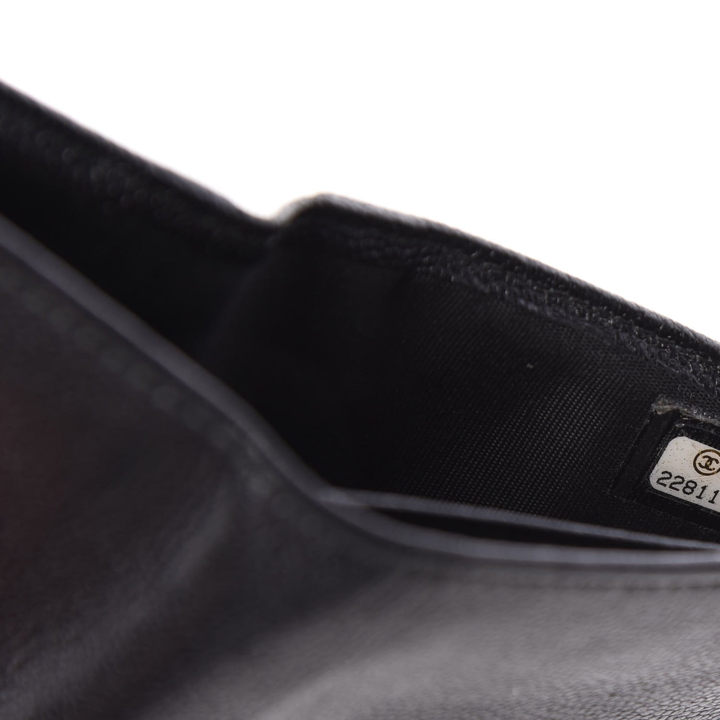 Caviar CC Button Bi-Fold Wallet Black