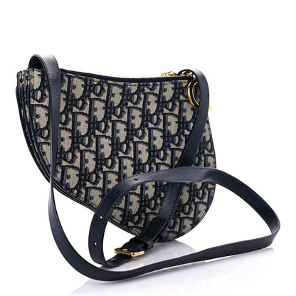 Christian Dior Oblique Saddle Pouch With Strap Navy Blue 2 of 9