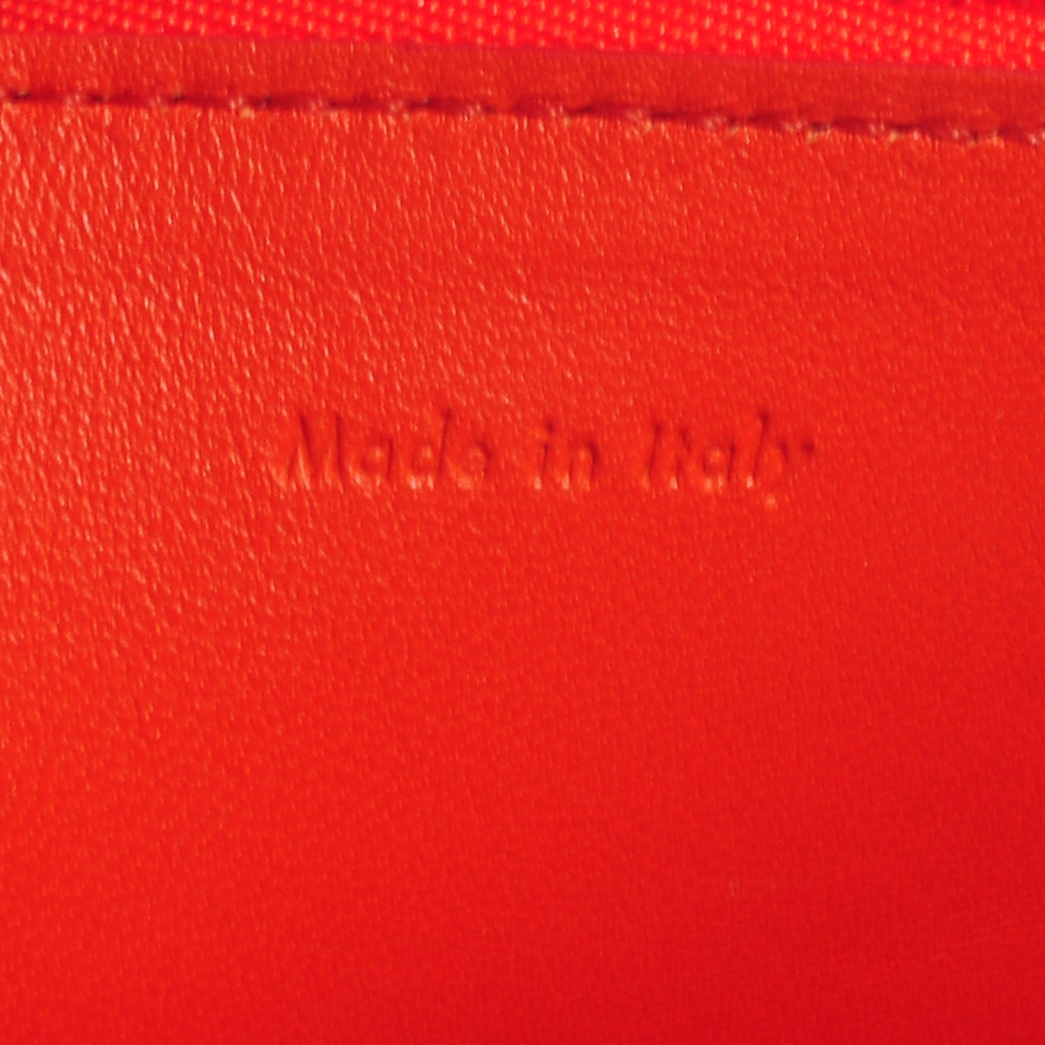 Celine Leather Bi-Color Pouch Clutch Orange/Raspberry 7 of 8