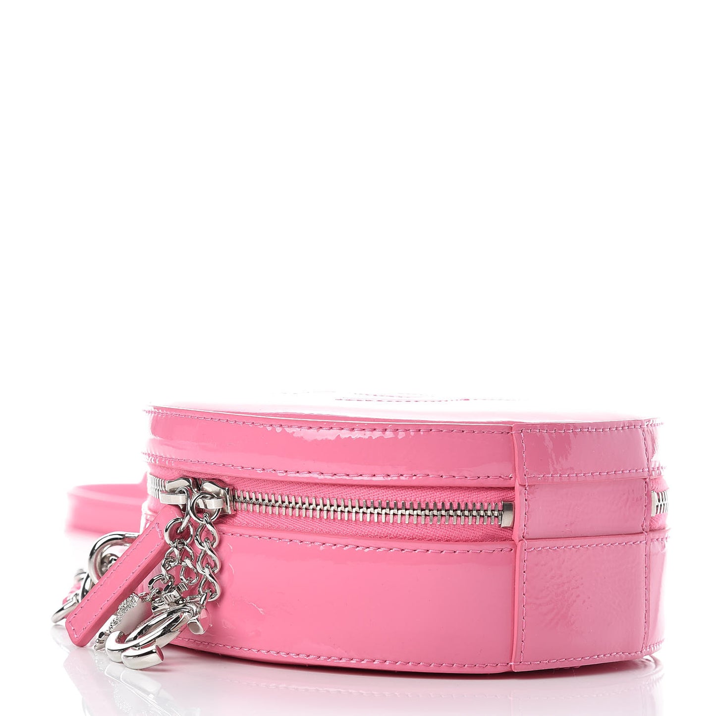 Patent Round As Earth Evening Bag Pink