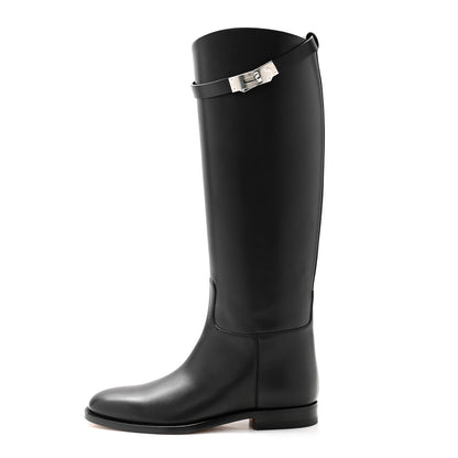 Hermes Box Kelly Jumping Boots 37.5 Black 1 of 10