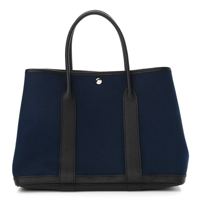 Hermes Toile Negonda Garden Party Tote 36 MM Bleu Marine Black 1 of 10