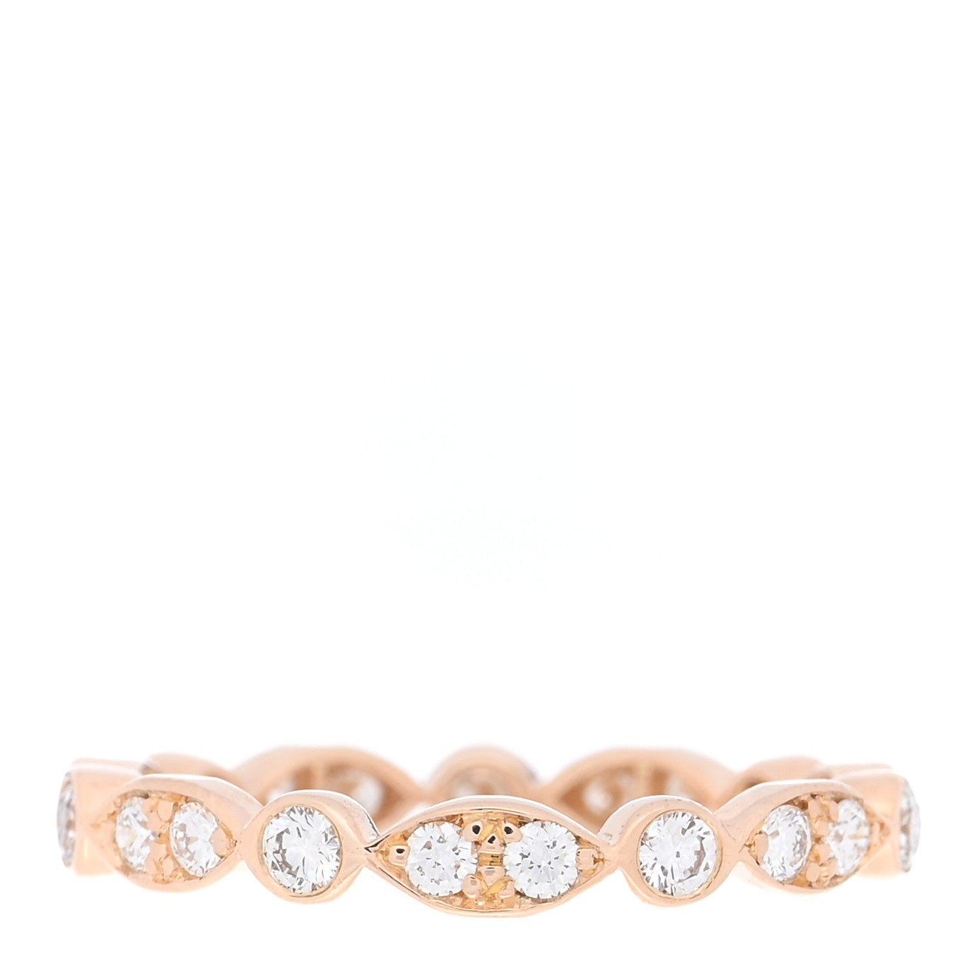 Tiffany 18K Rose Gold Diamond Jazz Band Ring 54 7 3 of 4