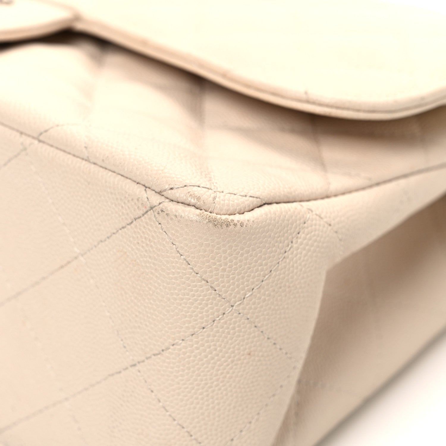 Chanel Caviar Quilted Jumbo Double Flap Ivory 15 of 15