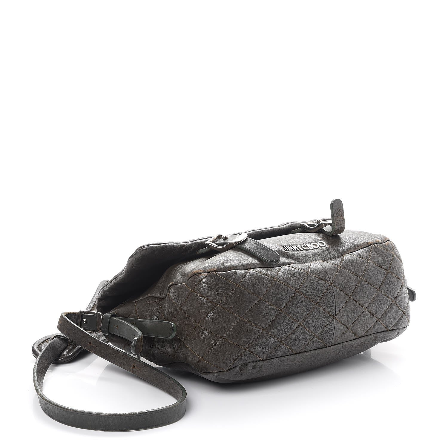 Jimmy Choo Goatskin Small Becka Biker Crossbody Bag Green 4 of 24