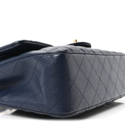 Chanel Caviar Quilted Medium Double Flap Navy 9 of 10
