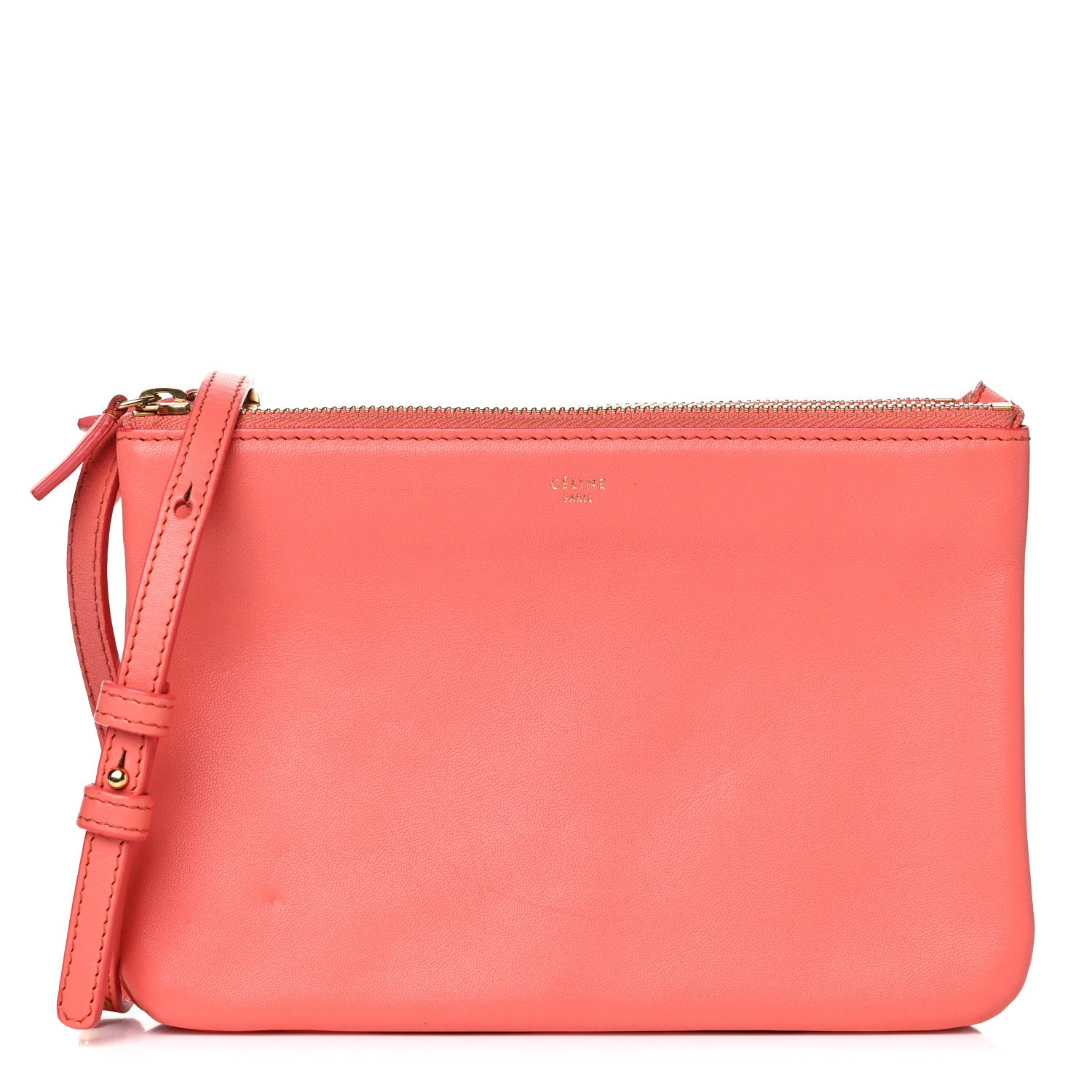 Celine Lambskin Small Trio Crossbody Bag Lipstick 1 of 21