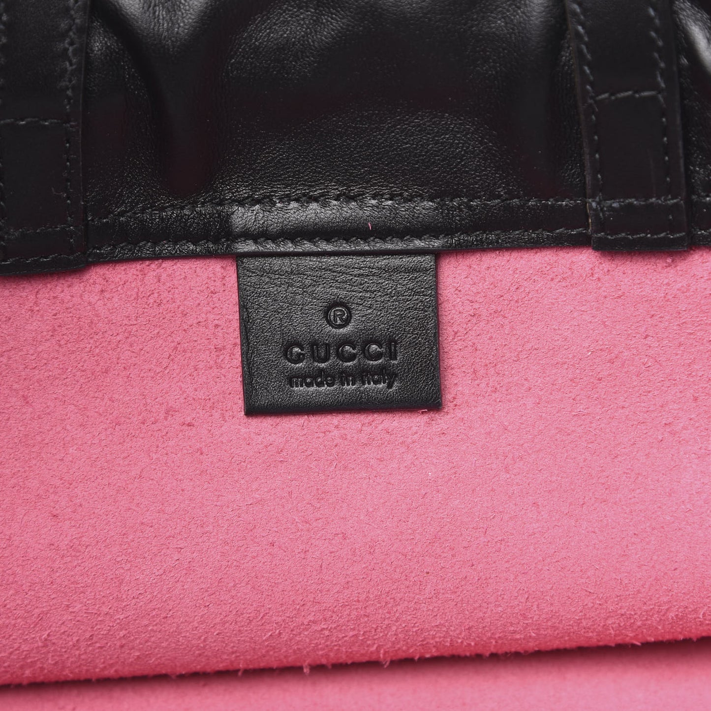 Grained Calfskin Logo Drawstring Backpack Box Pink Green Black