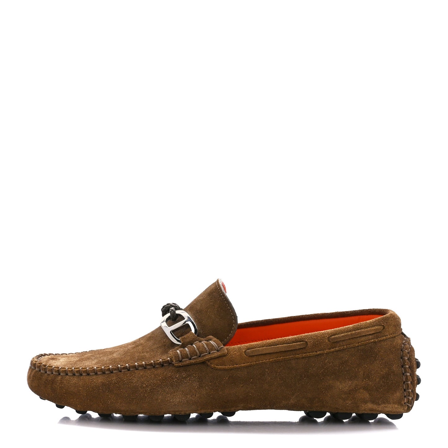 Suede Goatskin Mens Alessandro Moccasin Loafers 39 Havane