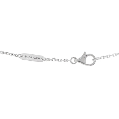 Van Cleef & Arpels 18K White Gold Diamond Vintage Alhambra Pendant Necklace 4 of 5