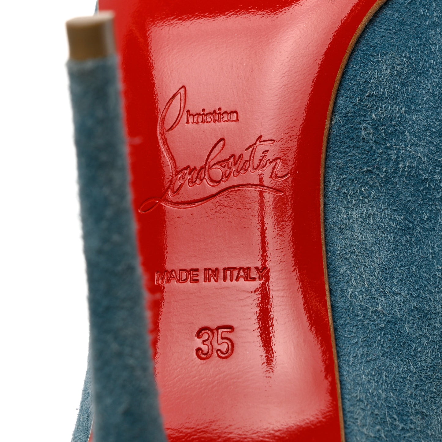 Veau Velours Pigalle Follies 100 Pumps 35 Celeste