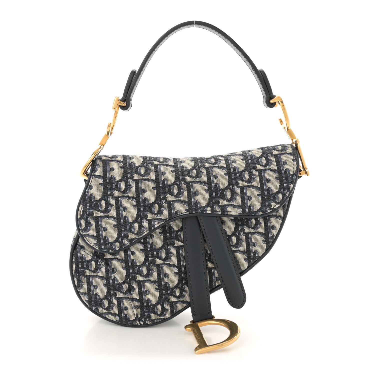 Christian Dior Oblique Mini Saddle Bag Blue 1 of 10
