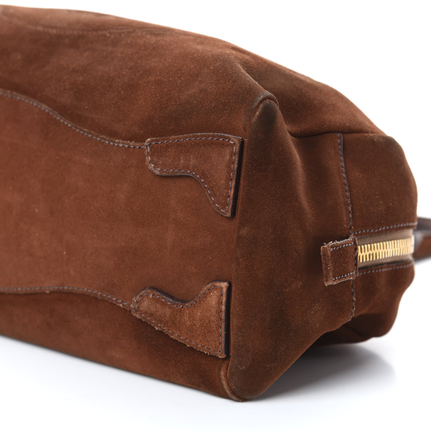 Prada Suede Scamosciato Logo Bowler Sigaro 9 of 10