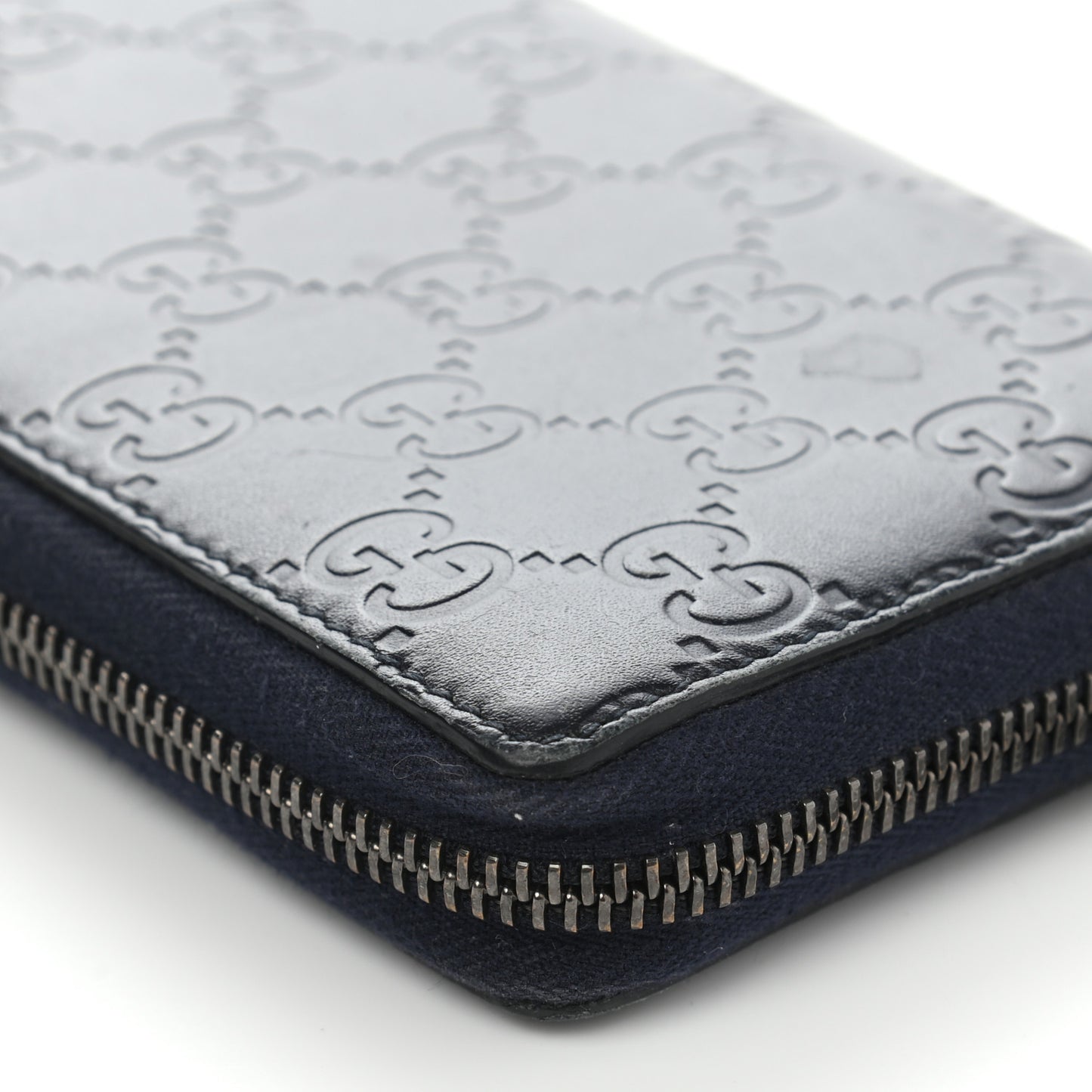 Guccissima Zip Around Wallet Blue