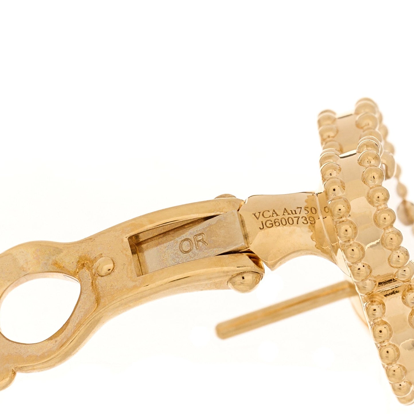 18K Yellow Gold Mother of Pearl Vintage Alhambra Earrings