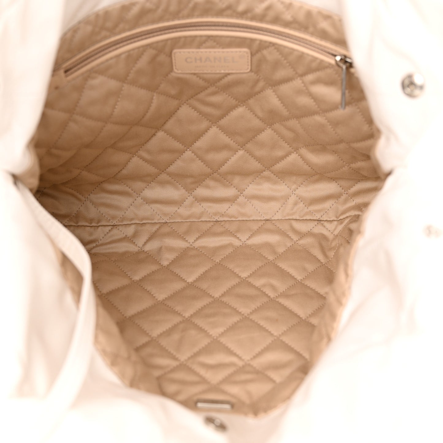 Shiny Calfskin Quilted Small Chanel 22 White