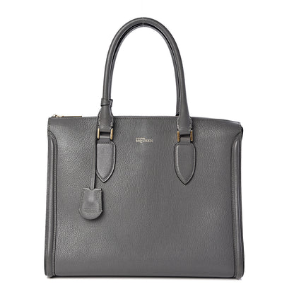 Alexander McQueen Pebbled Calfskin Zip Up Heroine Tote Dark Grey 1 of 11