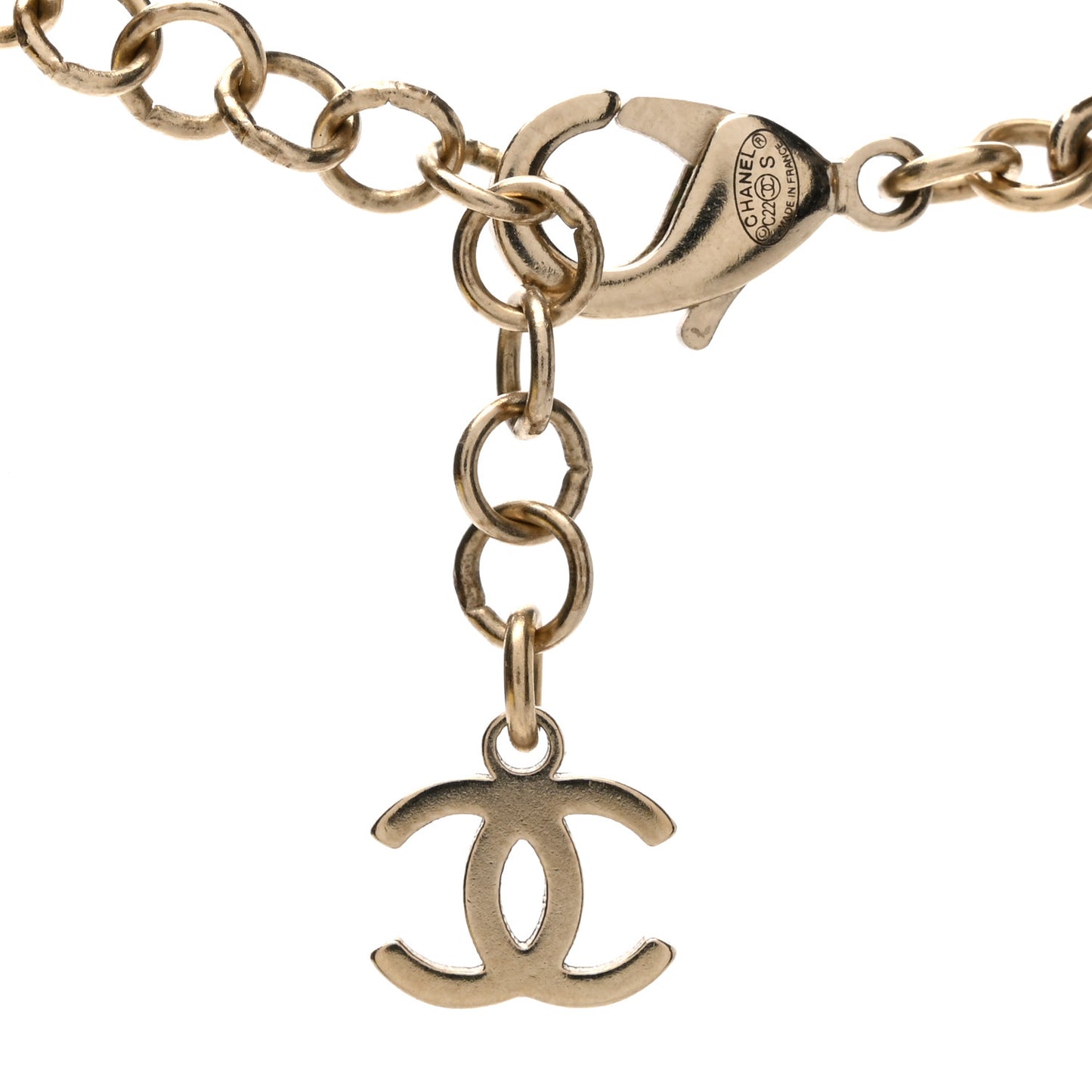 Metal Crystal Logo Choker Necklace Gold