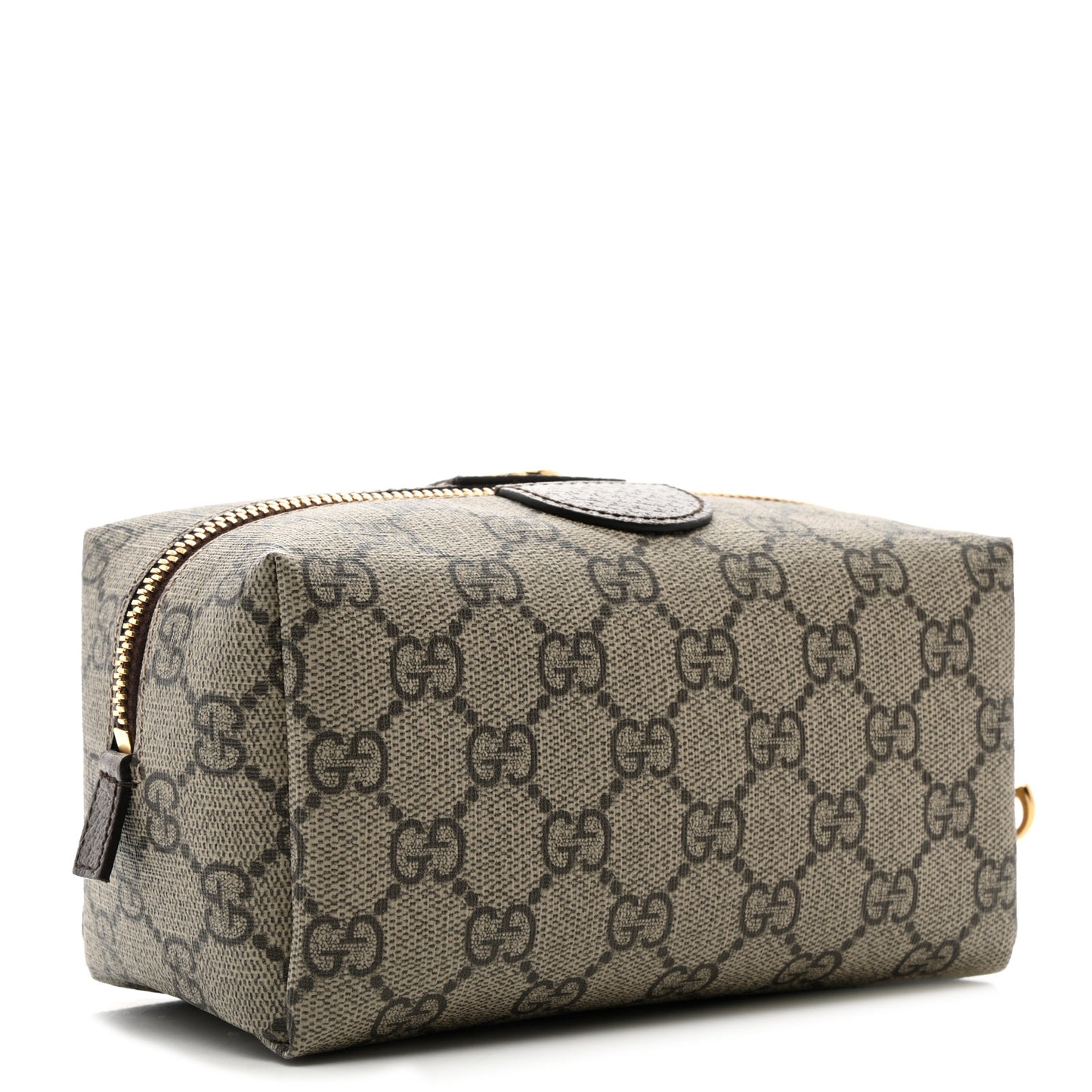 Soft GG Supreme Monogram Calfskin Medium Ophidia Cosmetic Case Beige Ebony New Acero