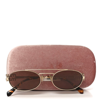Miu Miu Metal Logo Sunglasses SMU54Z Brown 7 of 7