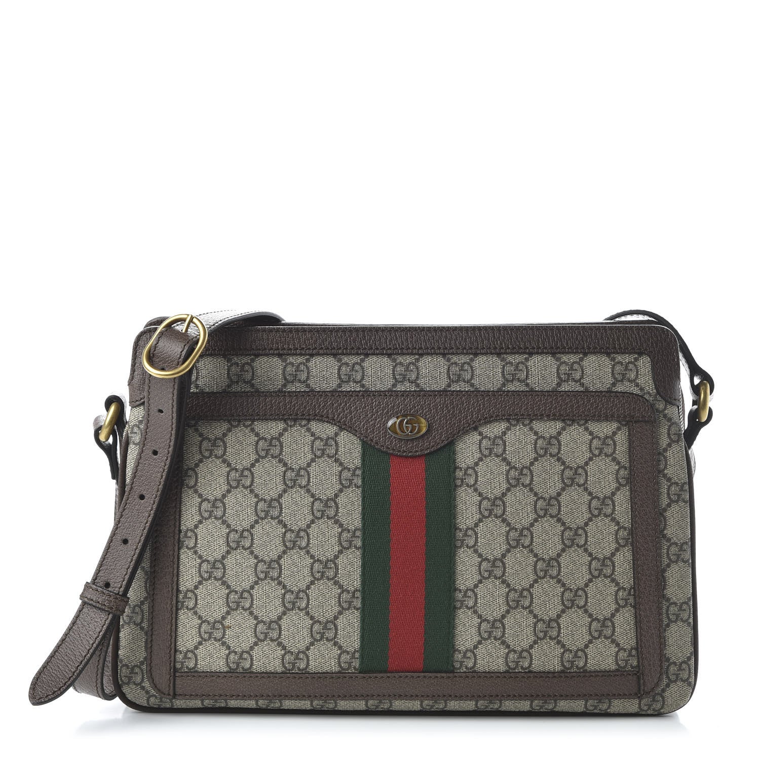 Gucci GG Supreme Monogram Web Medium Ophidia Shoulder Bag Beige New Acero 1 of 11