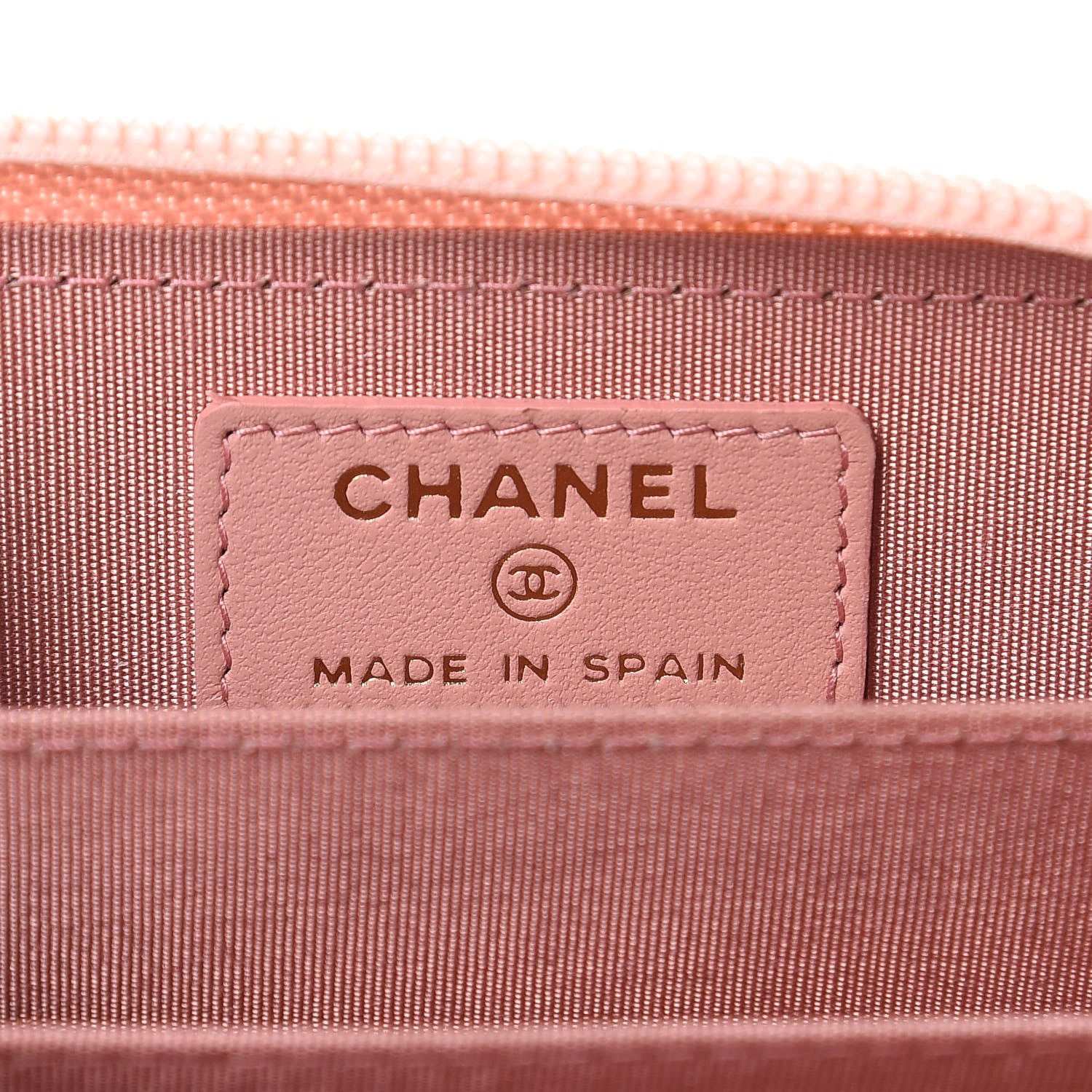 Chanel Caviar Quilted Boy Zip Around Coin Purse Wallet Light Pink 7 of 12