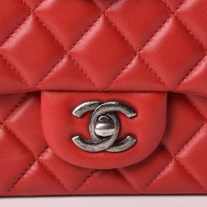 Chanel Lambskin Quilted Mini Rectangular Flap Red 8 of 11