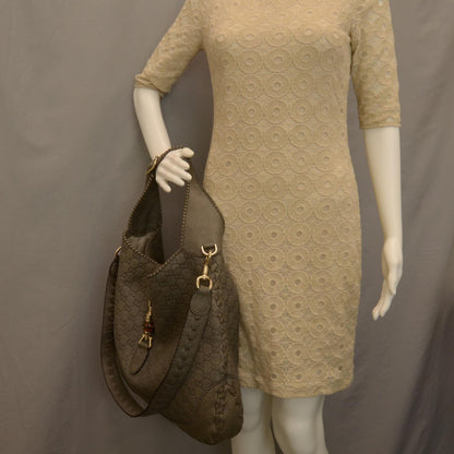 Gucci Guccissima Large New Jackie Hobo Grey 2 of 7