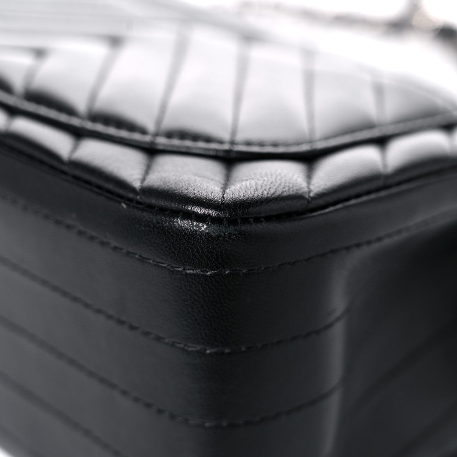 Chanel Lambskin Chevron Quilted Mini Square Flap Black 11 of 14