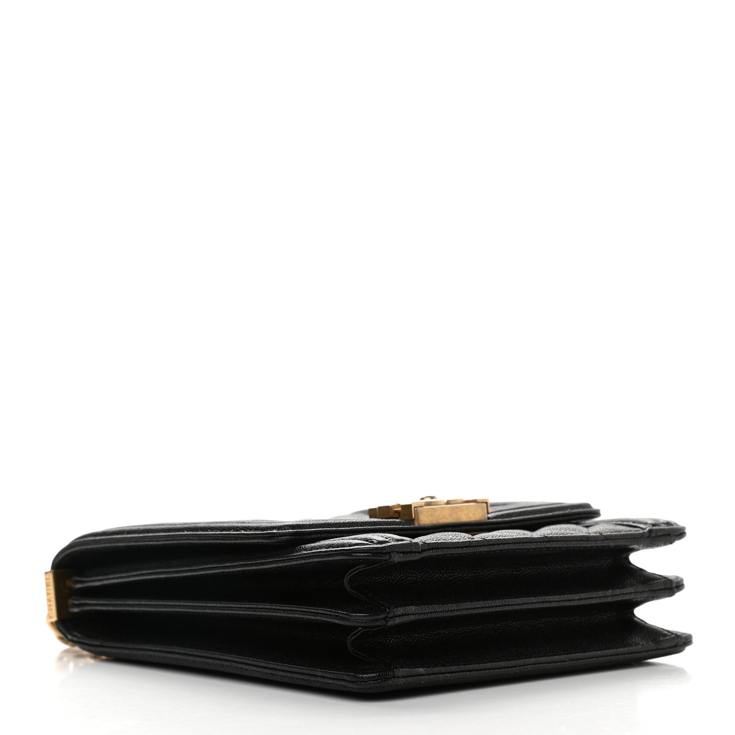 Caviar Quilted North South Boy Flap Black