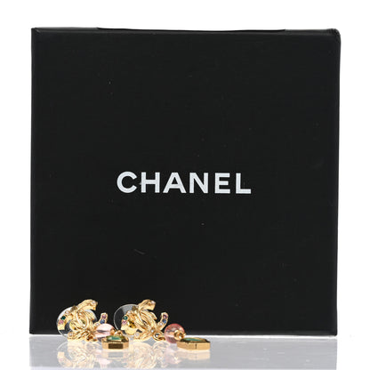 Chanel Crystal Bead CC Drop Earrings Multicolor 5 of 5