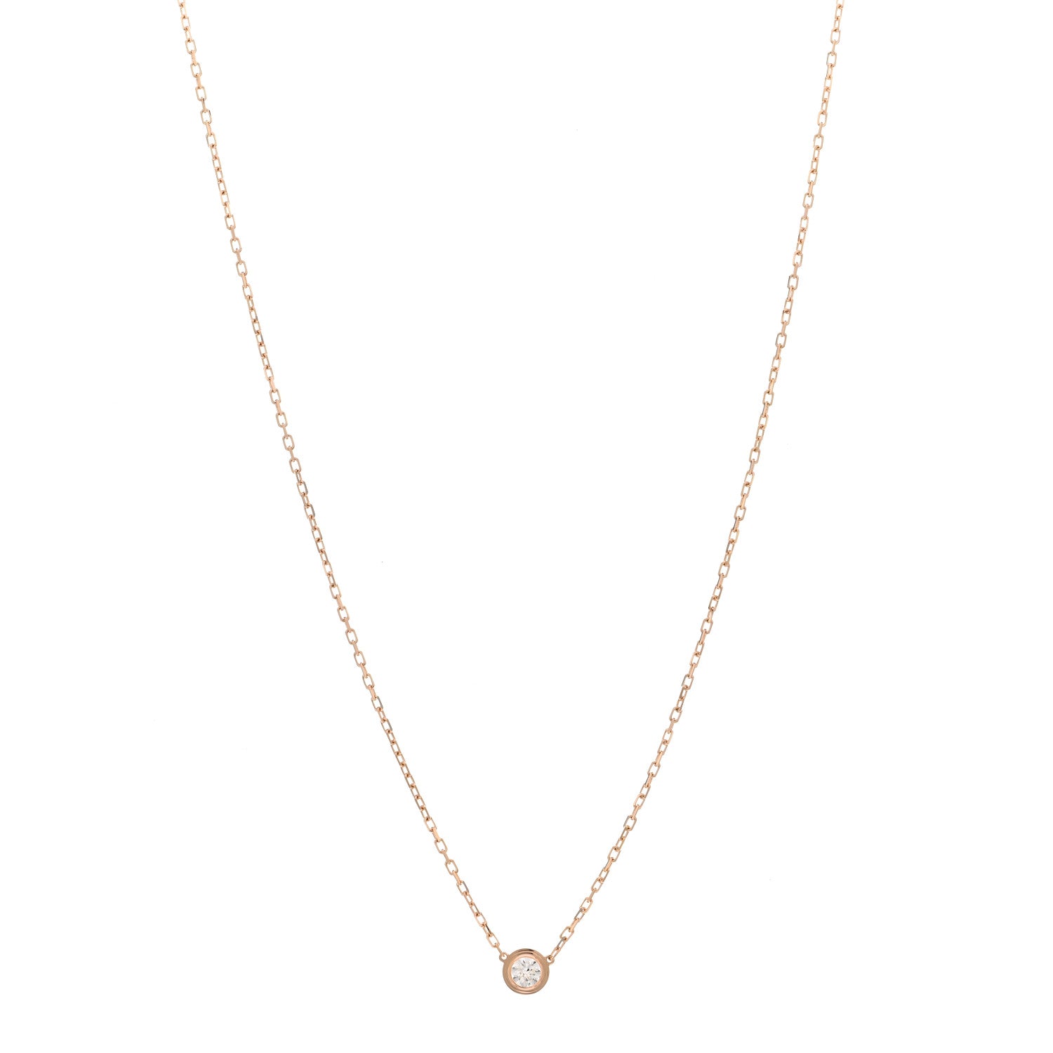 Cartier 18K Pink Gold Diamond LM D'Amour Pendant Necklace 1 of 5