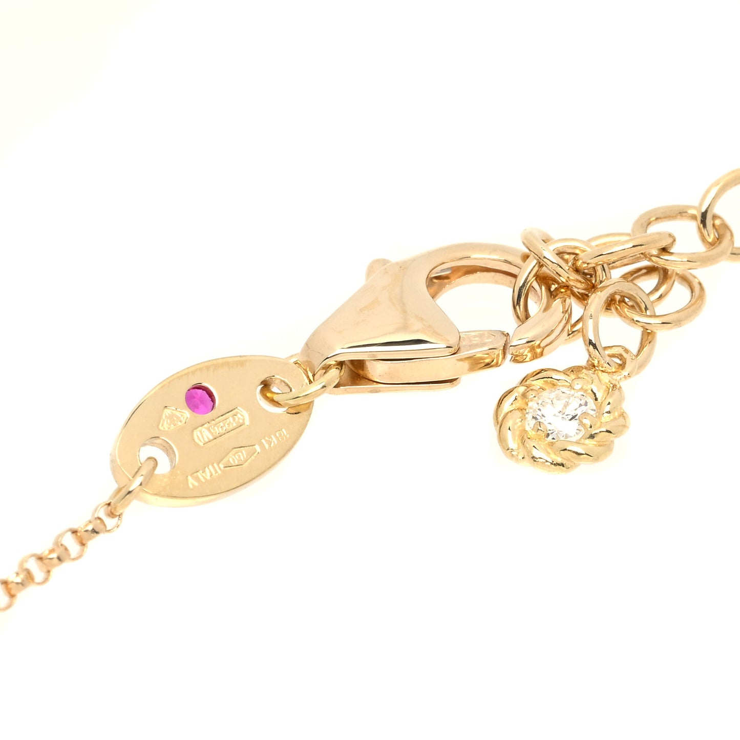18K Yellow Gold Diamond Barocco Y Drop Necklace