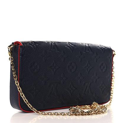 Louis Vuitton Empreinte Pochette Felicie Chain Wallet Marine Rouge 5 of 11