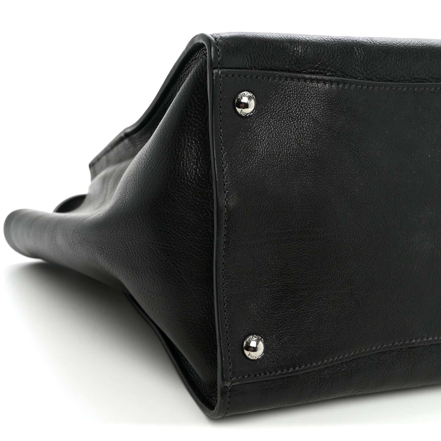 Glace Calf Twin Pocket Tote Black