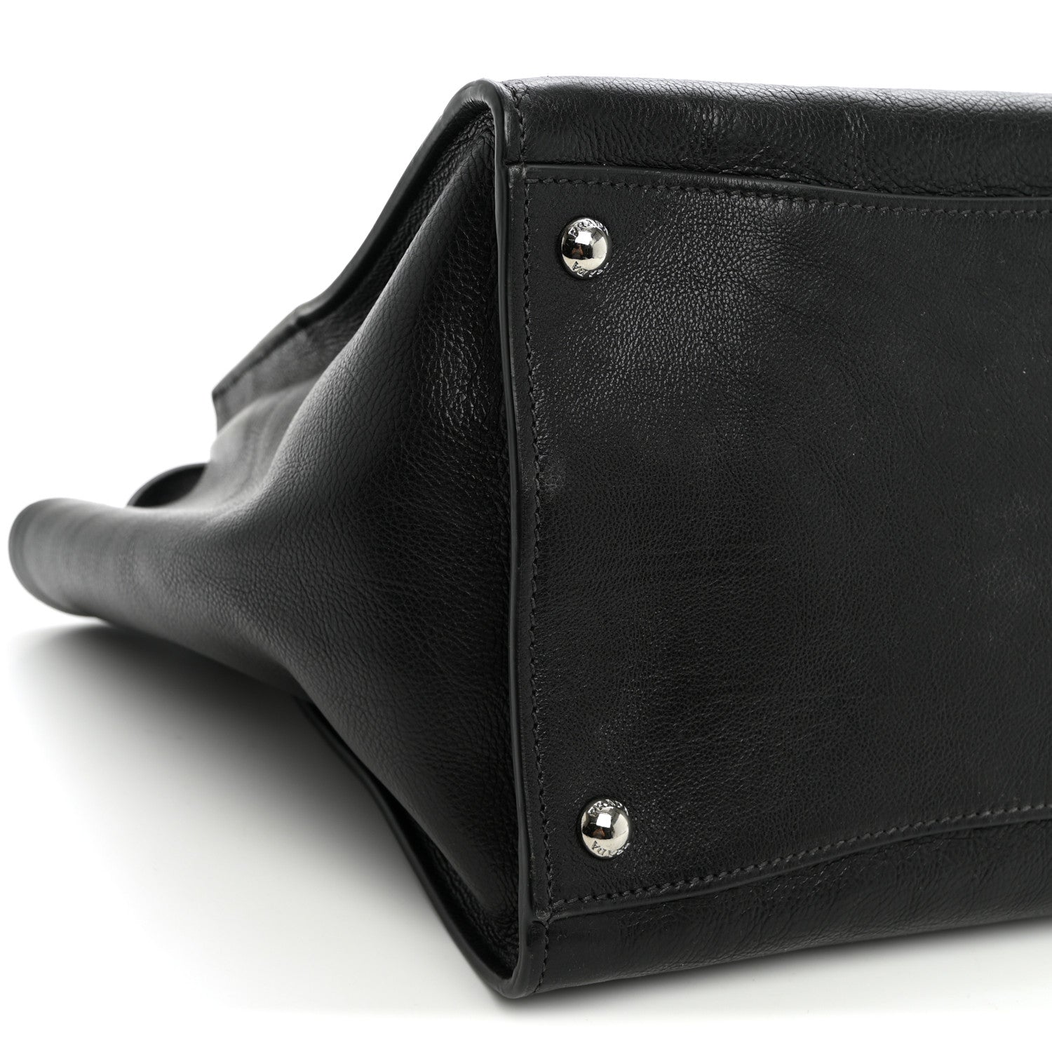 Prada Glace Calf Twin Pocket Tote Black 8 of 9