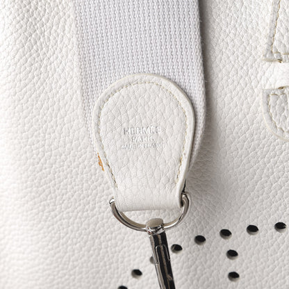 Hermes Taurillon Clemence Evelyne III PM White 9 of 9