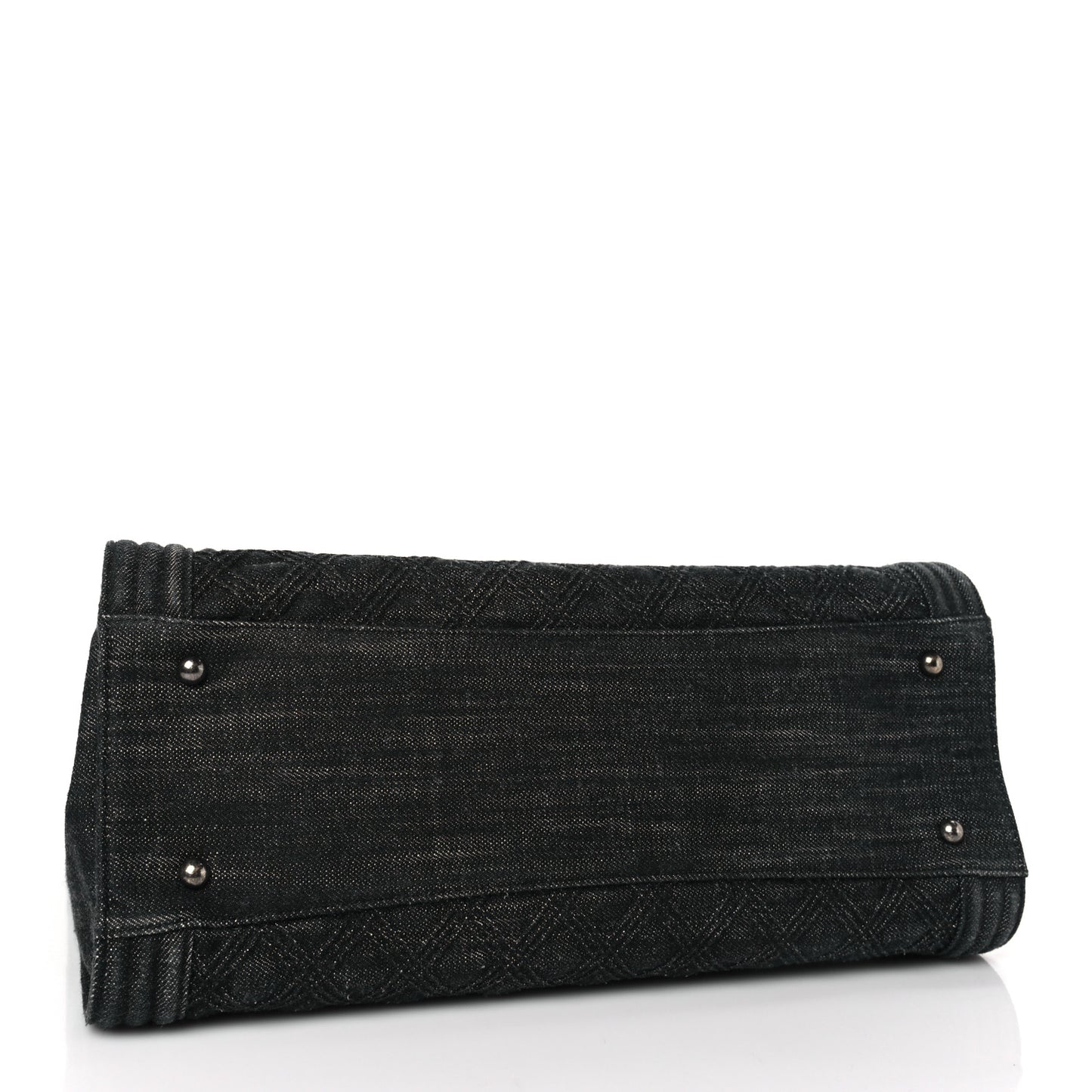 Denim Quilted Boy Shopping Tote Black