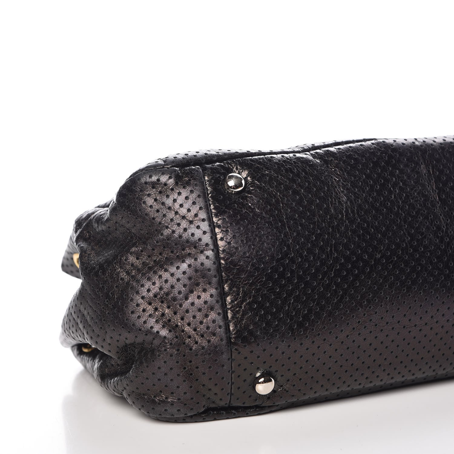 Chanel Metallic Calfskin Perforated Drill Accordion Flap Black 8 of 9