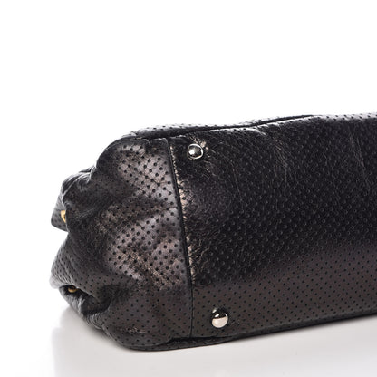 Chanel Metallic Calfskin Perforated Drill Accordion Flap Black 8 of 9