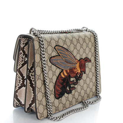 Gucci GG Supreme Monogram Python Flower Embroidered Medium Dionysus Shoulder Bag Beige Orange 3 of 7